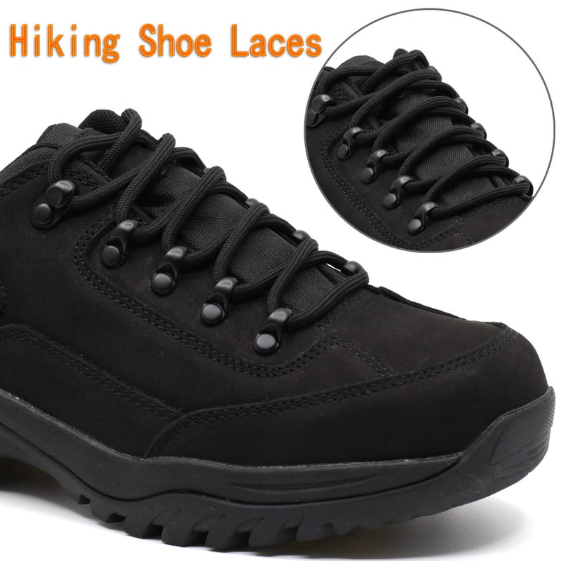 DELELE 2 Pair Round Solid Climbing Shoelaces Black Hiking Shoe Laces Boot Laces 53 inch - Image 4